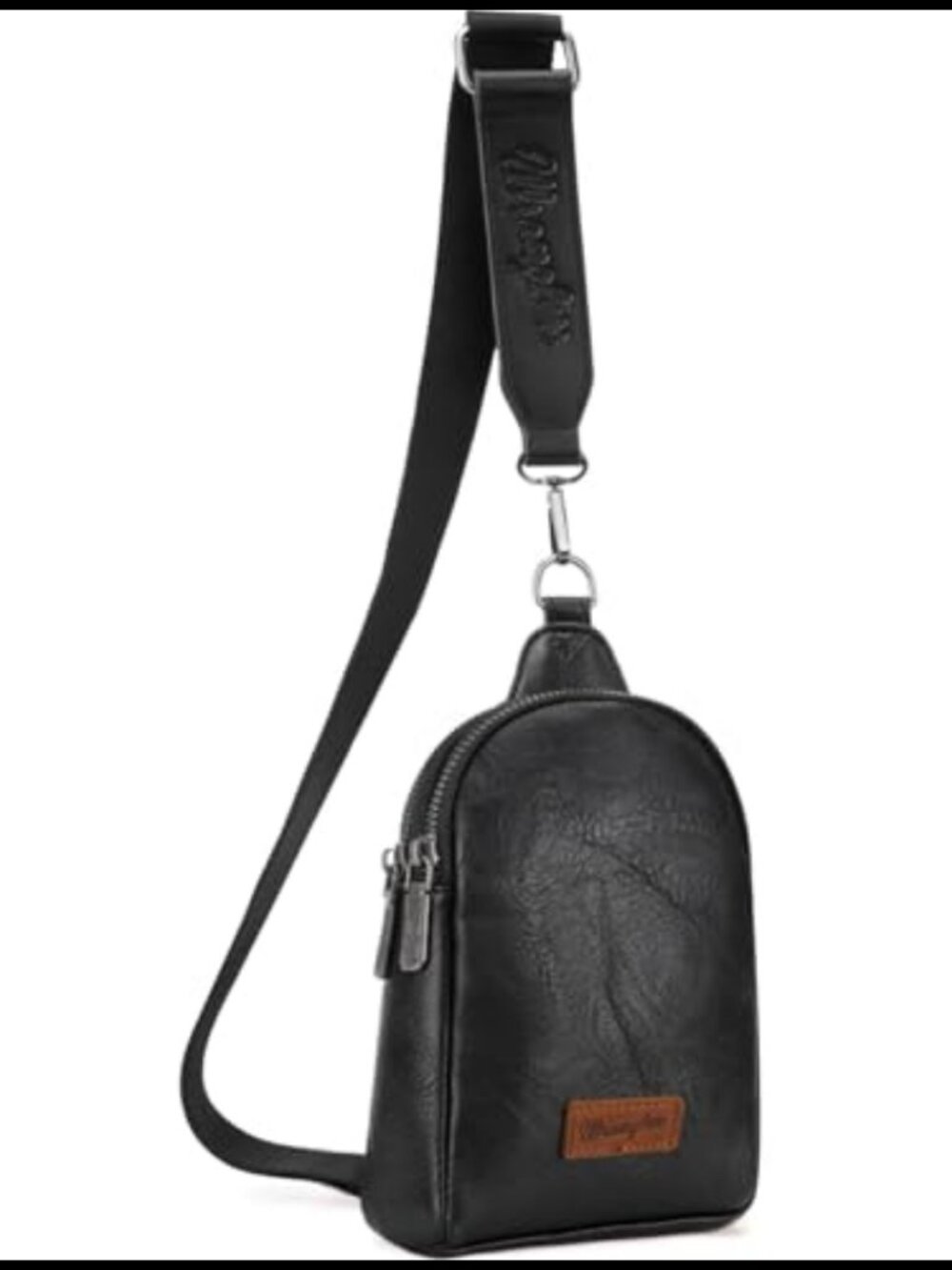 PU Leather Crossbody Sling Bag Compact Adjustable Strap Travel Purse